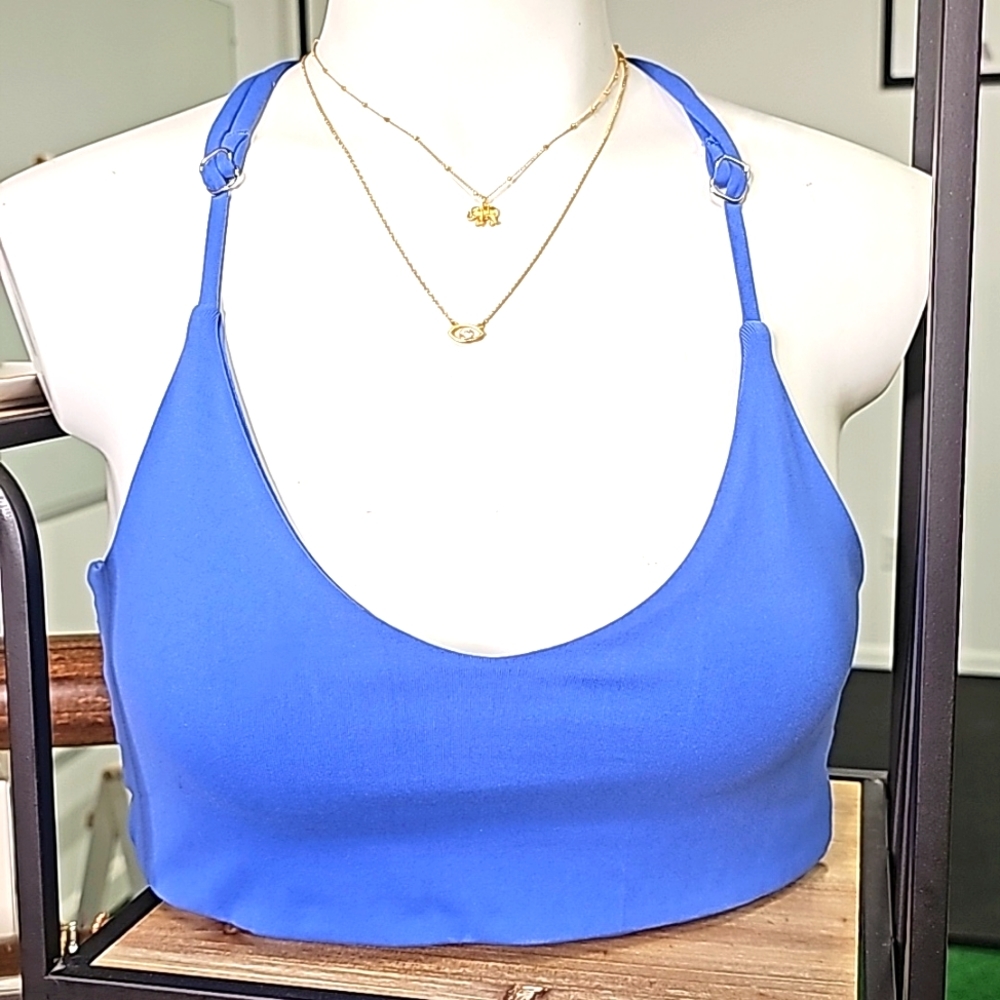 925 Fit String Along Bra, NWT, Royal
